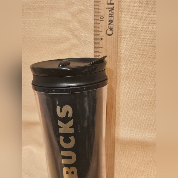 Starbucks Coffee Black & Gold Double Walled 16oz Travel Mug - Picture 2 of 5